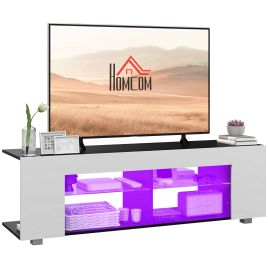 Scott 145cm Modern TV Stand with Glass Shelves - White