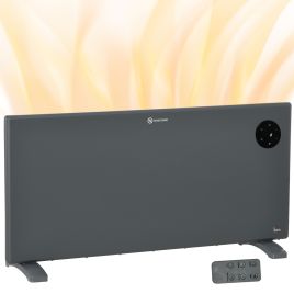 2000W Space Heater, Freestanding or Wall Mounted, Electric Convector Heater with Adjustable Thermostat, Timer, Grey
