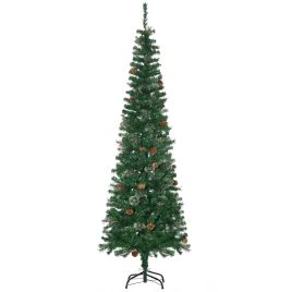 Debbie 6.5' Tall Slim Christmas Tree Artificial with Realistic Branches, 556 Tip Count and 27 Pine Cones - Green