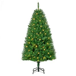 Debbie 5ft Prelit Christmas Tree Artificial Tree Warm White LED Light Holiday Home Xmas Decoration Green