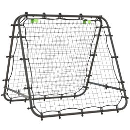 HERON Double Sided Football Rebounder Net, Football Rebound Goal with 5 Adjustable Angles, Black