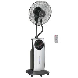 Pedestal Fan with Water Mist Spray, Humidifying Misting Fan, Standing Fan with 3 Speeds, 3.1L Water Tank, Timer and Electric Mosquito Killer Jack, Black