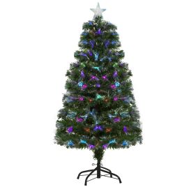 Debbie 1.2m Tall Artificial Tree Fiber Optic Colorful LED Pre-Lit - Green