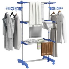 Scott 3-Tier Clothes Airer Foldable Rack with Wheels - Easy Assembly