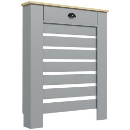 HERON 95.5H x 78Wcm Radiator Cover, with Drawer - Grey
