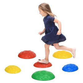 ZONEKIZ 6Pcs Kids Stepping Stones with Non-Slip Mats, Balance River Stones Indoor Outdoor Sensory Toys for 3-8 Years Old