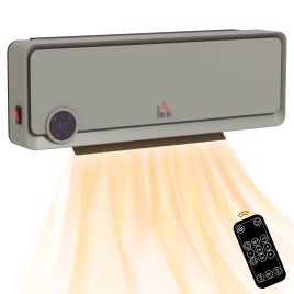 Scott Wall Downflow Heater with Timer Remote Oscillating for Home - Grey