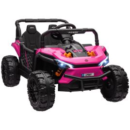 AIVAGO 12V Battery Powered Ride on Truck w/ Remote, Four Suspension Wheels, Horn, Lights, Music, USB, for Ages 3-5 Years, Pink