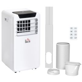 10000 BTU Mobile Portable Air Conditioner Cooling Dehumidifying Ventilating Ac Unit w/ Remote Controller, LED Display, Timer, White