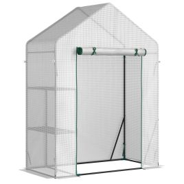 Greenhouse for Outdoor, Portable Gardening Plant Grow House with 2 Tier Shelf, Roll-Up Zippered Door, PE Cover, 143 x 73 x 195cm, Green