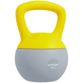 SPORTEDGE Soft Kettlebell, 6kg Kettle Bell with Non-Slip Handle for Home Gym Weight Lifting and Strength Training, Yellow and Grey
