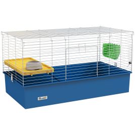 Shelley Chinchillas Small Rabbit Guinea Pig Cage with Platform Ramp - Blue