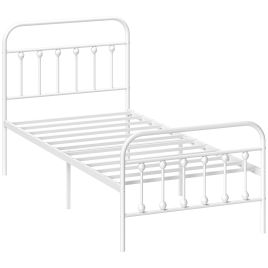 HERON Single Minimalistic Metal Bed Frame - White