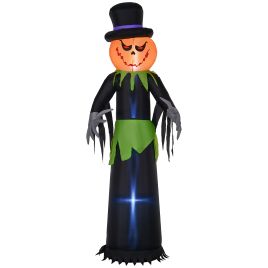 Jones Outdoor Decoration 8FT Tall Halloween Inflatable Pumpkin Ghost - Black