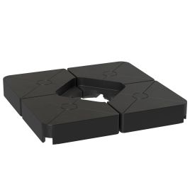 SUNVISTA Umbrella Weights for Cantilever Parasols, Set of 4 Heavy Duty Parasol Base Weights, 64kg Sand or 55kg Water Filled, Black