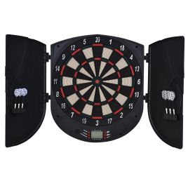 Electronic Dartboard Set 26 Games and 185 Variations with 6 Darts and Cabinet to Stroage Multi-Game Option Ready-to-Play