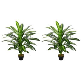 Artificial Dracaena Tree with 40 Leaves - Set of 2