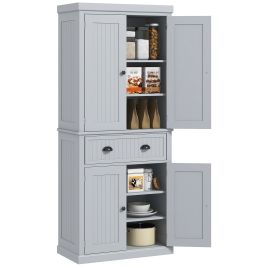 Scott Traditional Kitchen Cupboard with Adjustable Shelves - Grey