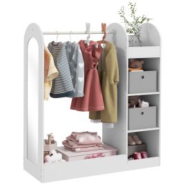 Kids Furniture - Kids Clothes Rail with Storage Shelf White 36cm