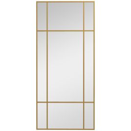 Scott Rectangle Wall Mirror Window Style Vanity Mirror with Metal Frame - Black