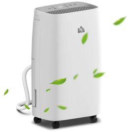 2500ml Electric Portable Air Dehumidifier with Humidity Display and 2 Speed Modes - White