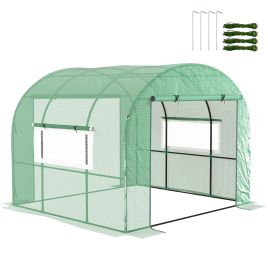 SUNVISTA 300 x 300cm Walk-In Polytunnel Greenhouse - Green