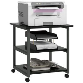 Scott 3-Tier Printer Stand with Storage Shelf Mobile Printer - Black