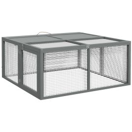 Shelley Wooden Folding Rabbit Hutch in Grey - Space Efficient