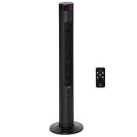 46" Oscillating Tower Fan Remote Control 3 Speed Modes 12-Hour Timer Running Cooling Machine Black - 31.5 x H117cm