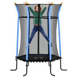 HERON Kids Trampoline Mini Bouncer with Enclosure Safety Net For Ages 3-10 Years - Blue
