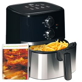 1500W Air Fryers 4.5L Oven with Rapid Air Circulation, Adjustable Temperature, Timer and Nonstick Basket - Black