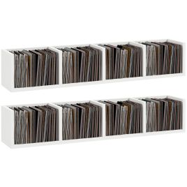 HERON Wall Mount 84 CD 56 DVD Blu ray Media Storage Rack 4 Cubes - White