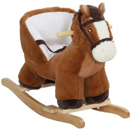 Kids Toy - Kids Rocking Horse with Realistic Sound for 18-36 Months Brown 33cm