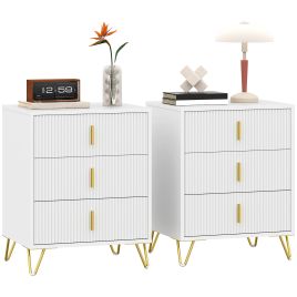 NUVINA White Chest of Drawers - Small-sized, 3 Drawers