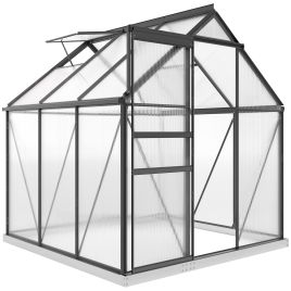 SUNVISTA 190 x 190cm Walk-In Polycarbonate Greenhouse - Grey