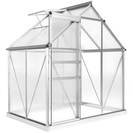 SUNVISTA 192.5 x 131cm Walk-In Polycarbonate Greenhouse - Silver-Tone