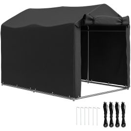 SUNVISTA Outdoor Storage Tent 2.2x1.6m, Waterproof Bike Shelter with Zipper Door & UV Protection - Black
