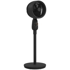 HERON 12 Inch Pedestal Fan, Powerful Oscillating Air Circulator with 3 Speeds for Bedroom or Office, Black