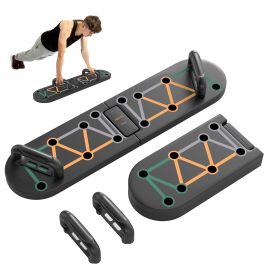 SPORTEDGE 11-in-1 Foldable Push Up Board, Multi-Function Home Gym Equipment with Non-Slip Pads - Black