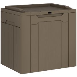HERON 107 L Plastic Storage Chest with Lid - Dark Brown