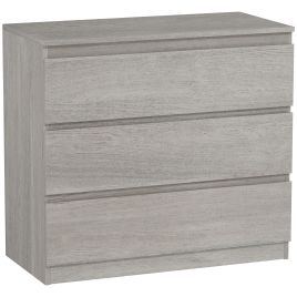 ROWAN Grey Chest of Drawers - Medium-sized, 3 Drawers