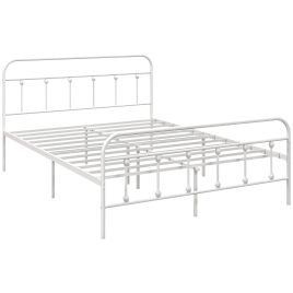 Scott 5ft King Platform Bed Frame with Underbed Storage - White