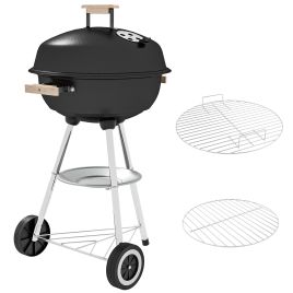 Charcoal Grill Portable Charcoal BBQ Round Kettle Grill Outdoor Heat Control Party Patio Barbecue