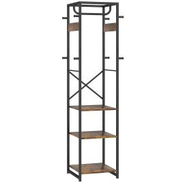 HERON Multi-Storage Clothes Rack - Brown/Black