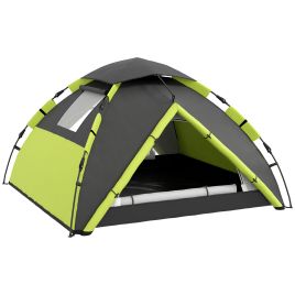 Jones Family Camping Tent for 3-4 Persons - Green with Grey