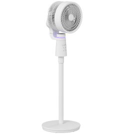 HERON Pedestal Air Circulation Fan with Oscillating, Light Off, White
