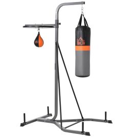 Freestanding Duo Punch Training Punchbag Sandbag Adjustable Height Home Agility Training Steel Frame
