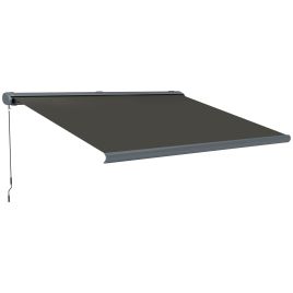 SUNVISTA 4 x 3m Full Cassette Electric Awning with Remote, UPF50+ Canopy for Garden Patio, Dark Grey