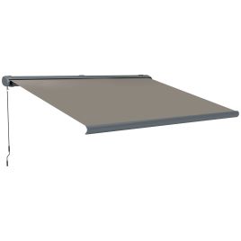 SUNVISTA 4 x 3m Full Cassette Electric Awning with Remote, UPF50+ Canopy for Garden Patio, Light Grey