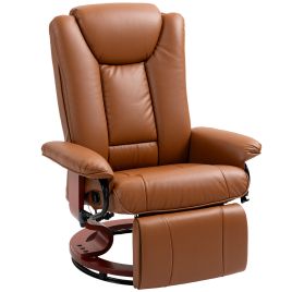 HERON Faux Leather Recliner Chair - Brown